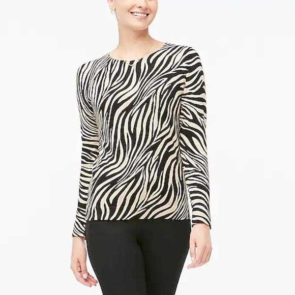 Y2K Zebra Print Teddie Sweater Top - Picture 6 of 6